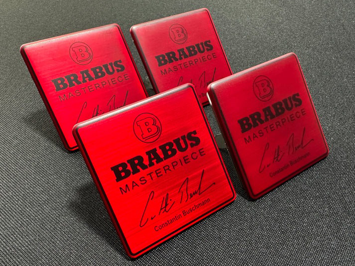 Mercedes-Benz W463A G-Class Brabus Red Masterpiece Seat Metal Emblems Set 4 pcs